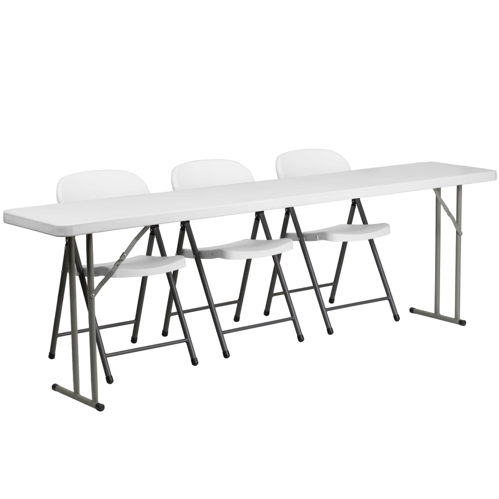 Folding table and chairs plastic folding training table