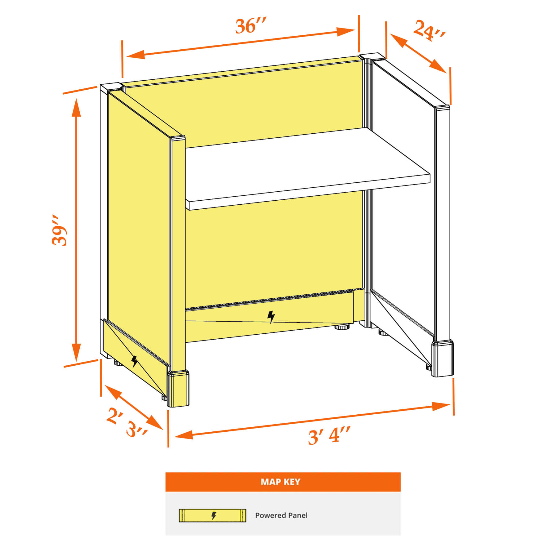 Hot desk CUB 1 39 P 23 WHT WH PSO