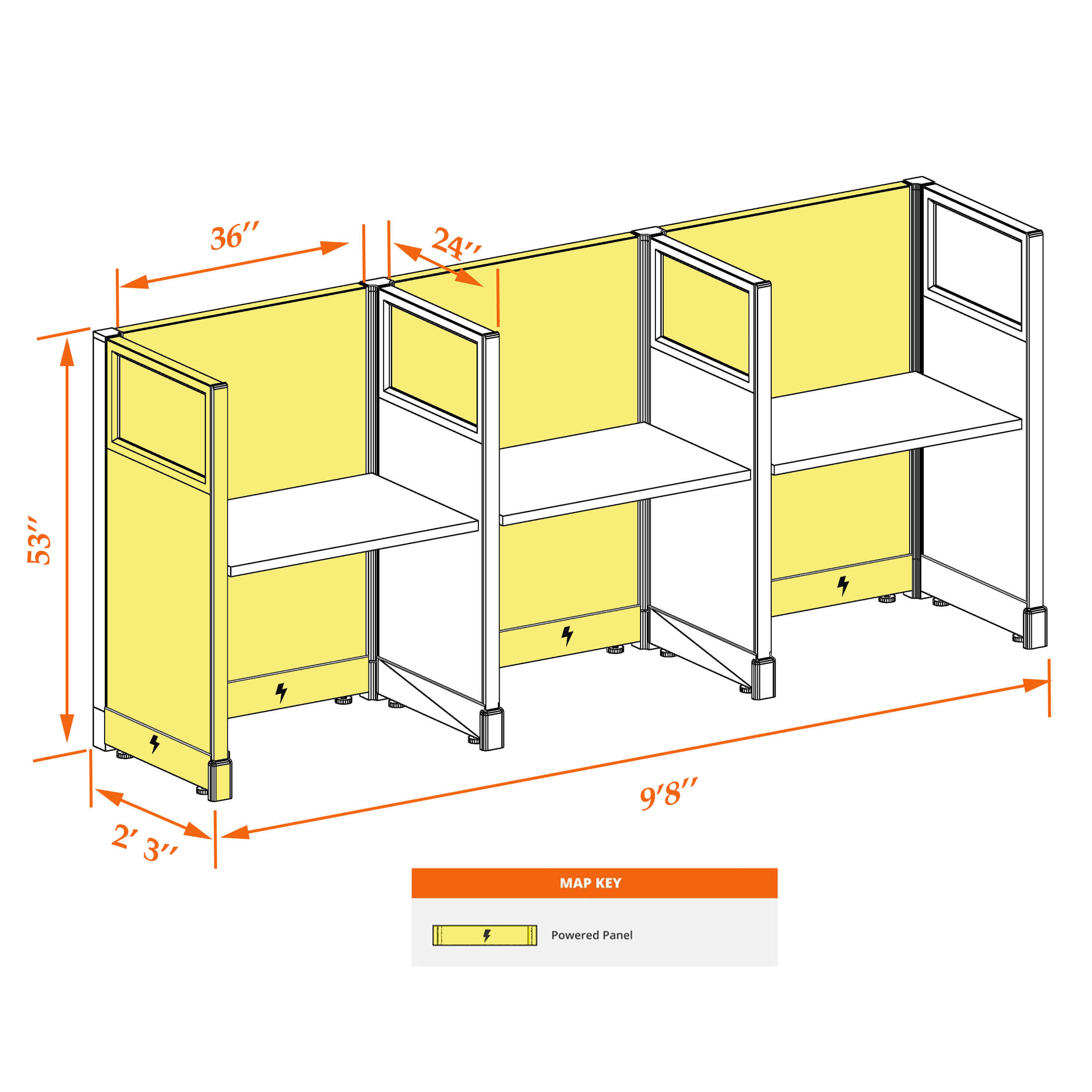 Hot desk CUB 3 67 23 WHT WH PSO 1