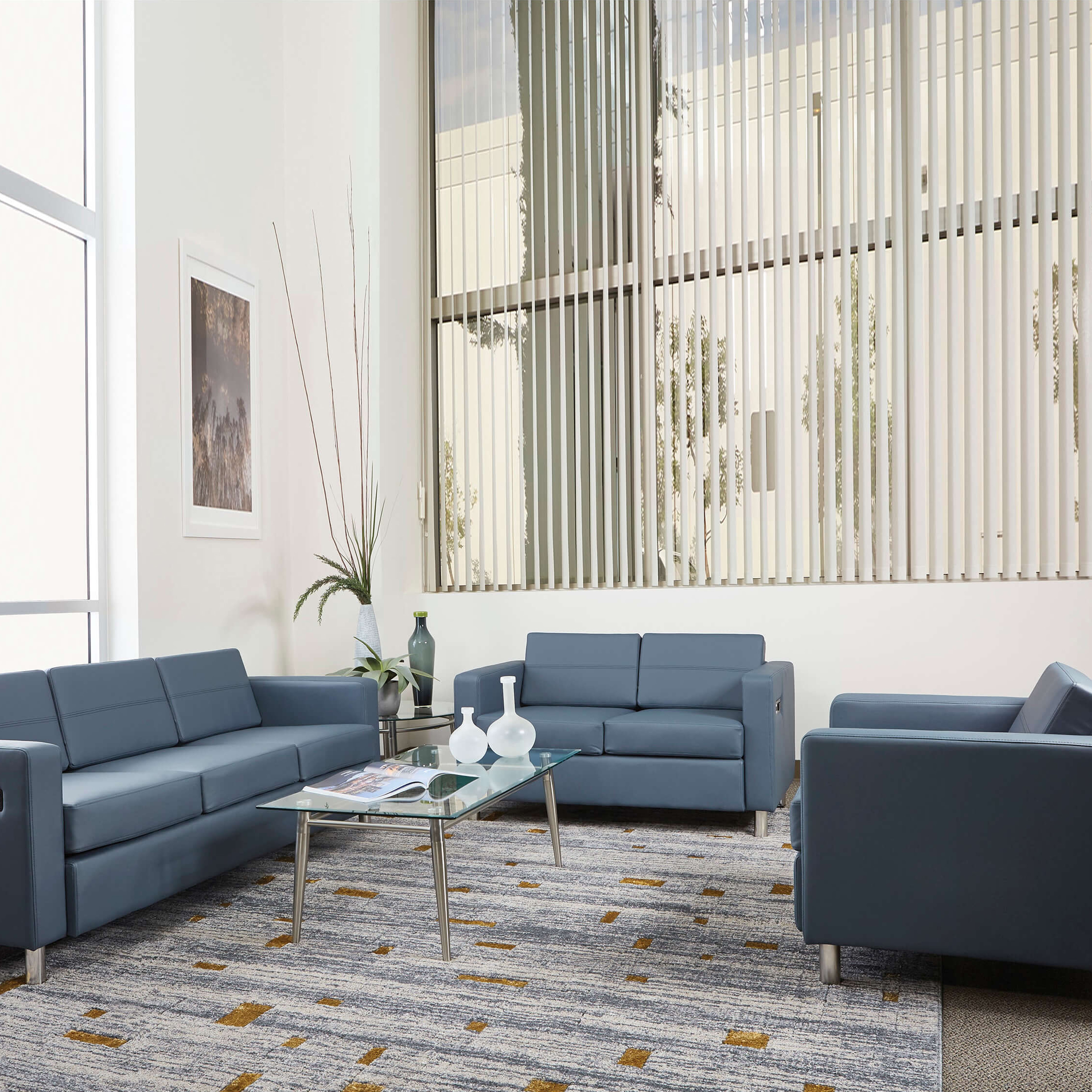 Modern waiting room chairs environment