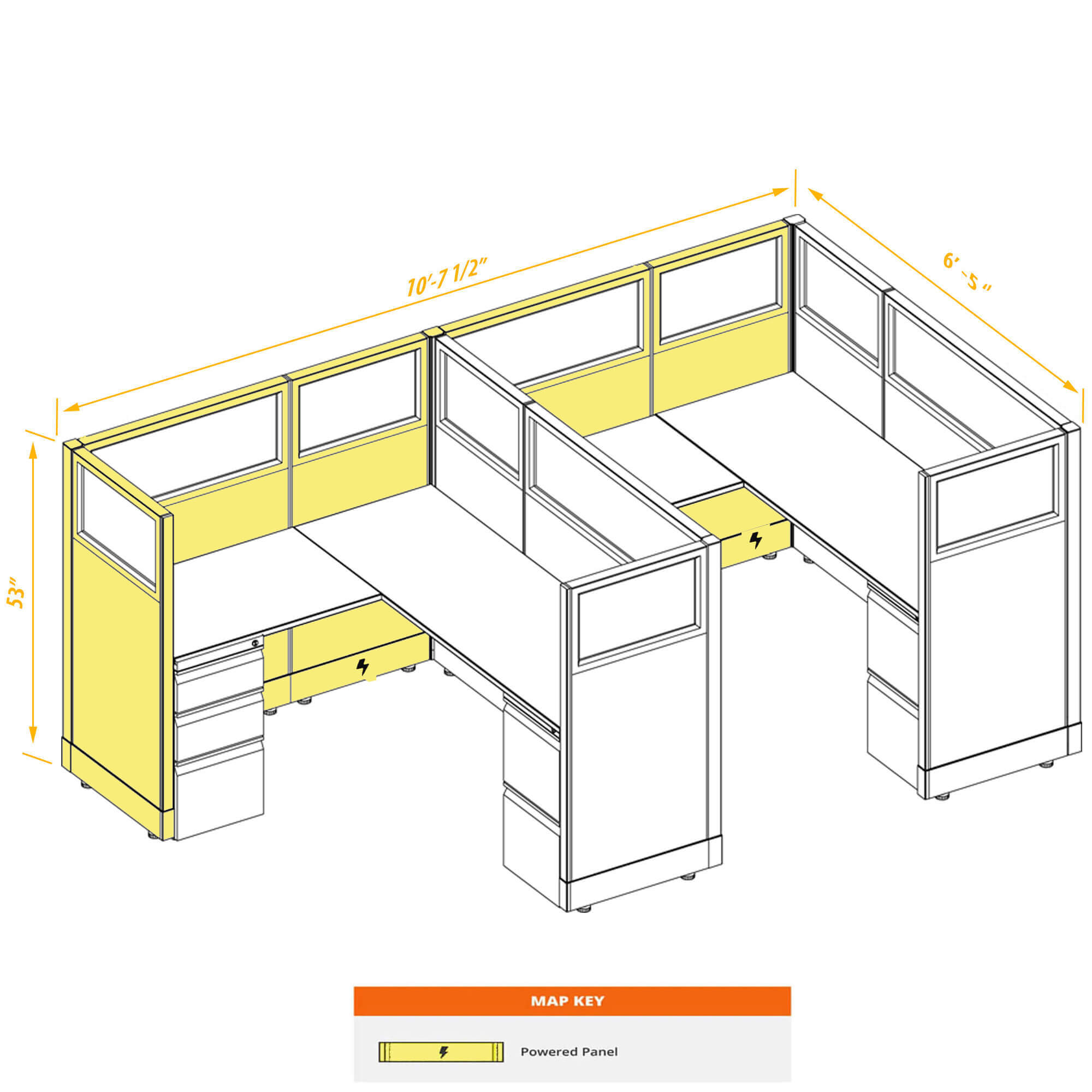 Office workstations CUB 2 53 56 G A P PSO