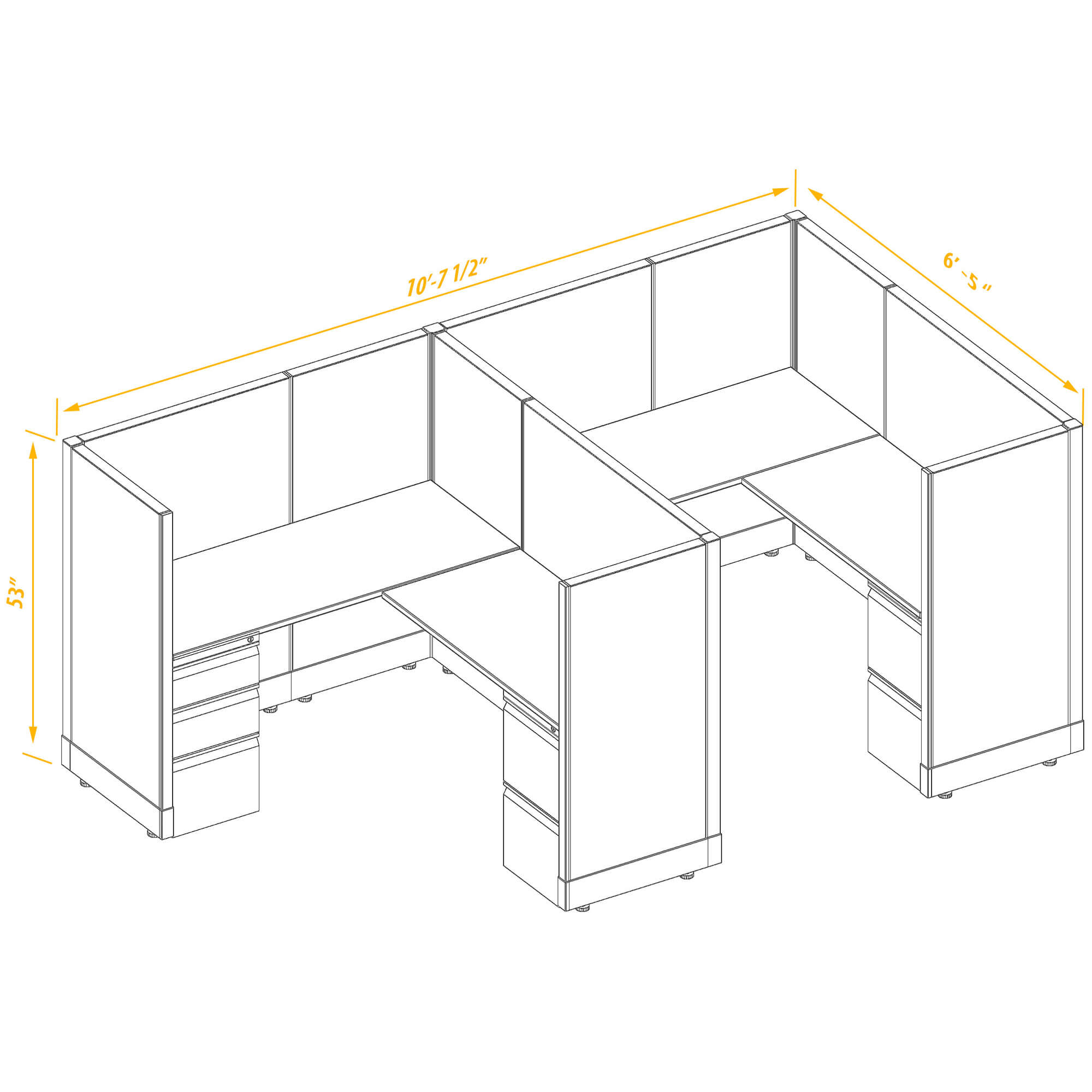 Office workstations CUB 2 53 56 PSO