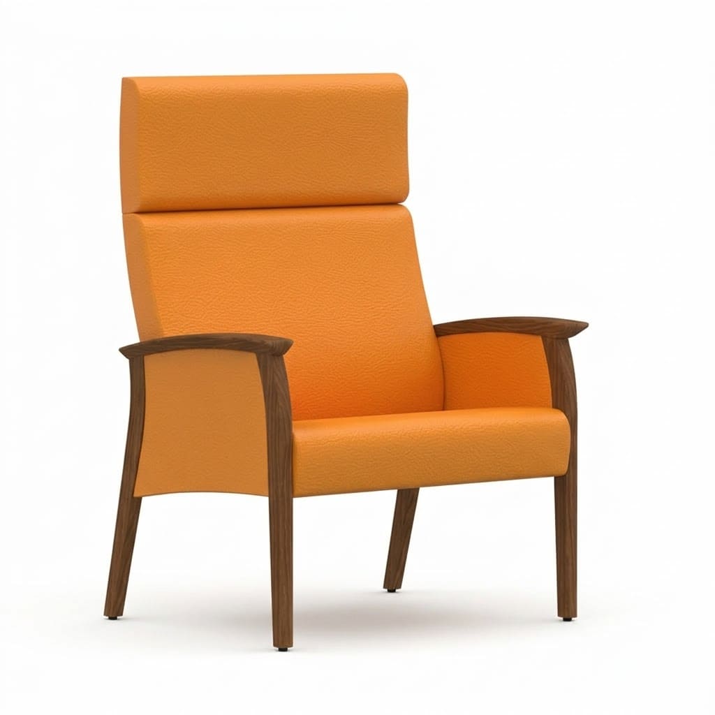 Bariatric chair close arm orange