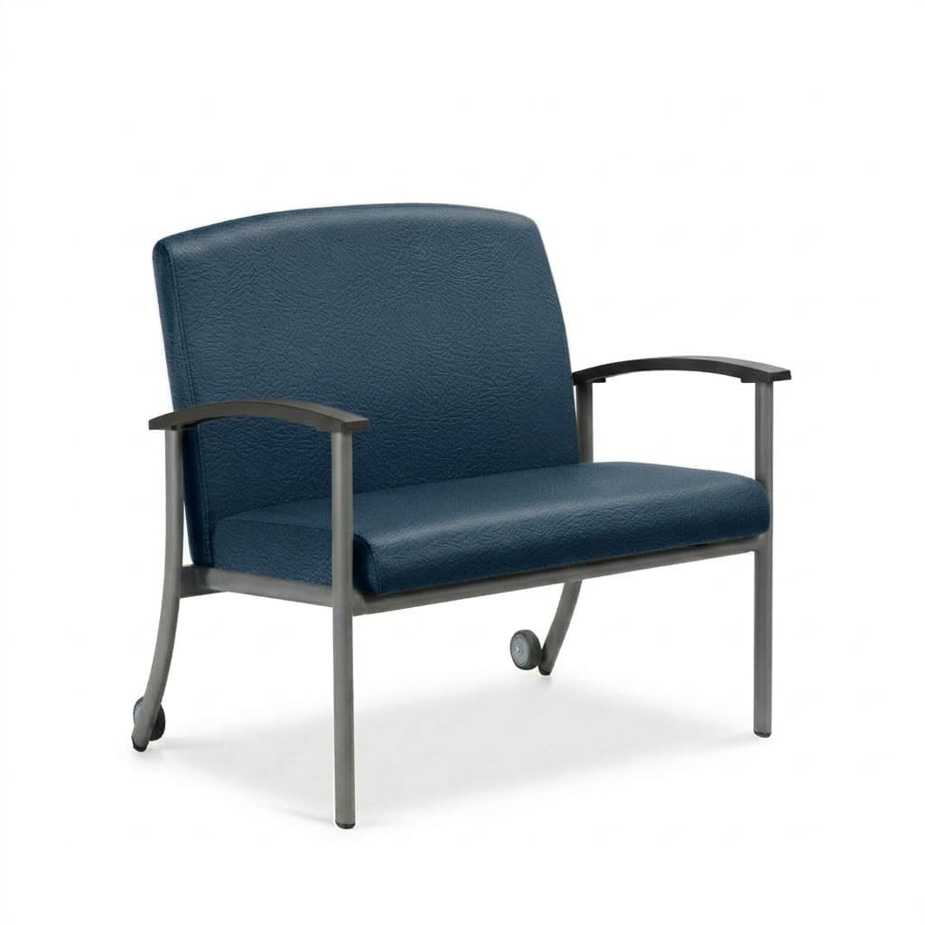 Chair with wheels low back navy