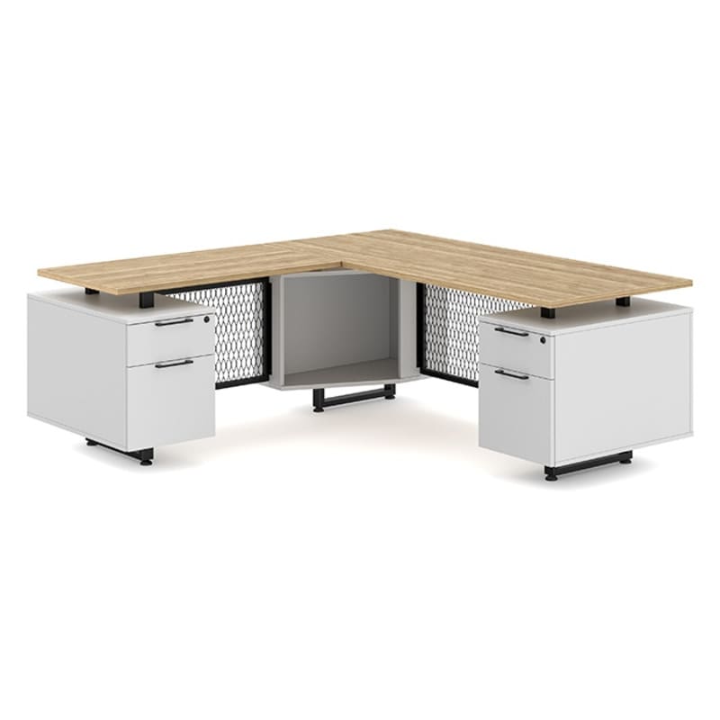 L shape office desk aspen top