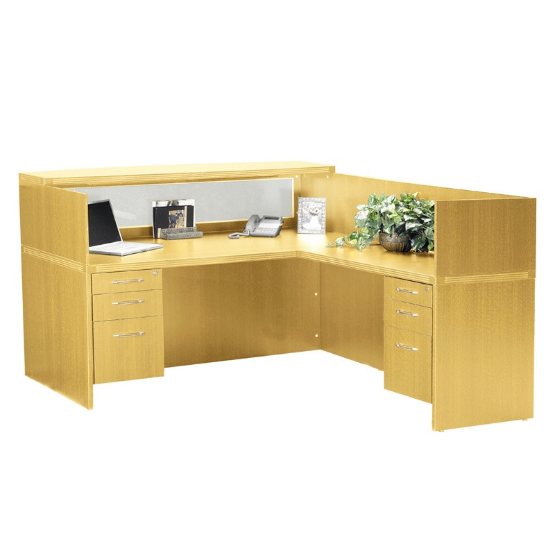 L shaped reception desk CUB AT36 MAPL MAY