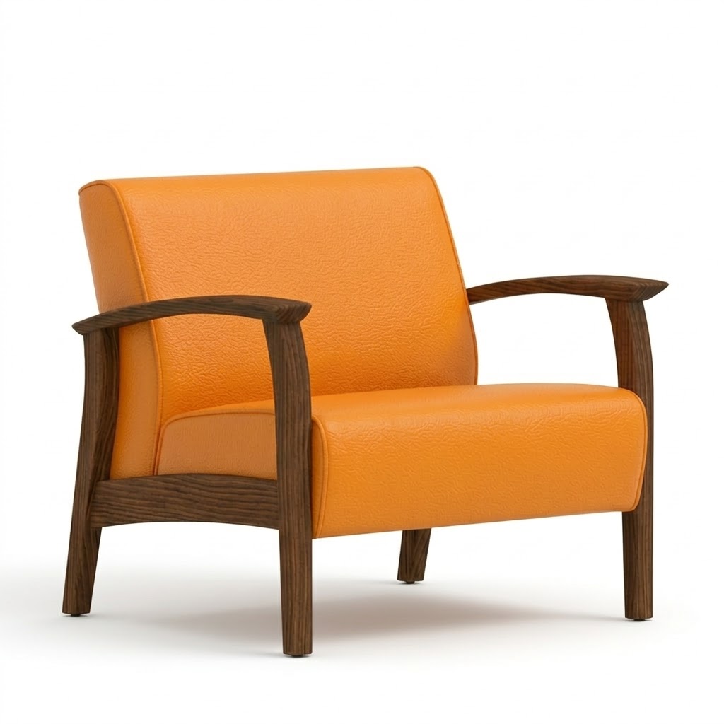 Bariatric armchair open arms orange