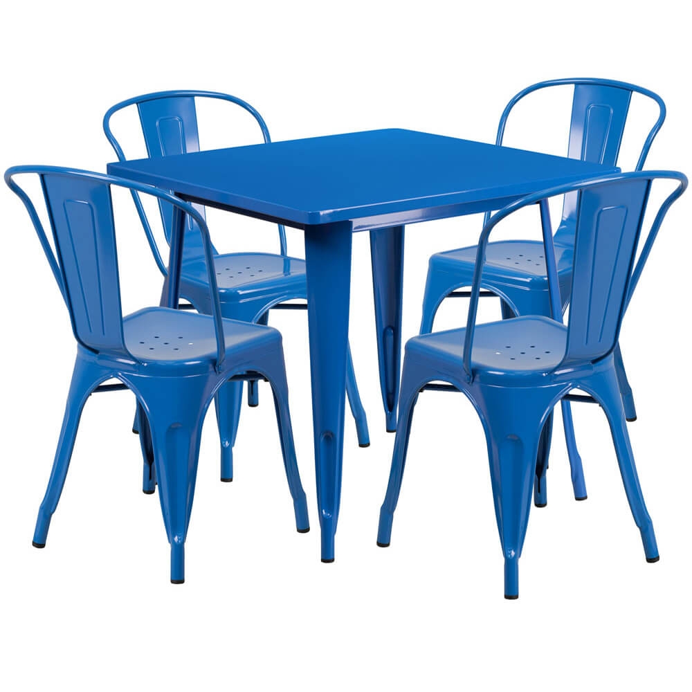 Bistro table set CUB ET CT002 4 30 BL GG FLA