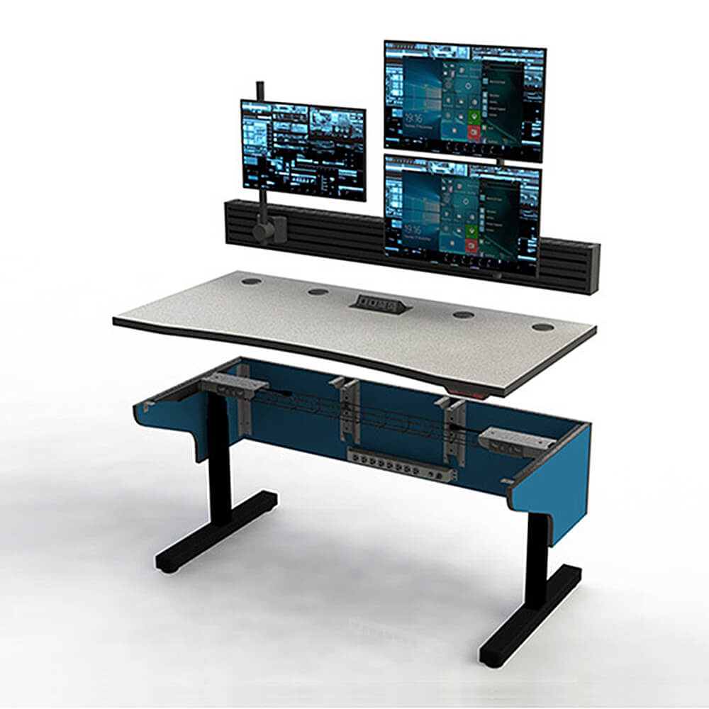 Control console lite height adjustable 3pack exploded view 0