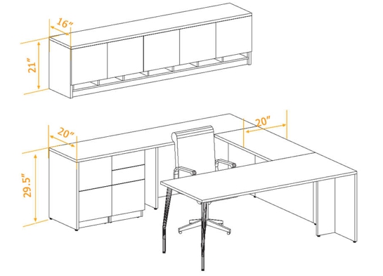 Executive office furniture 3d dimensions