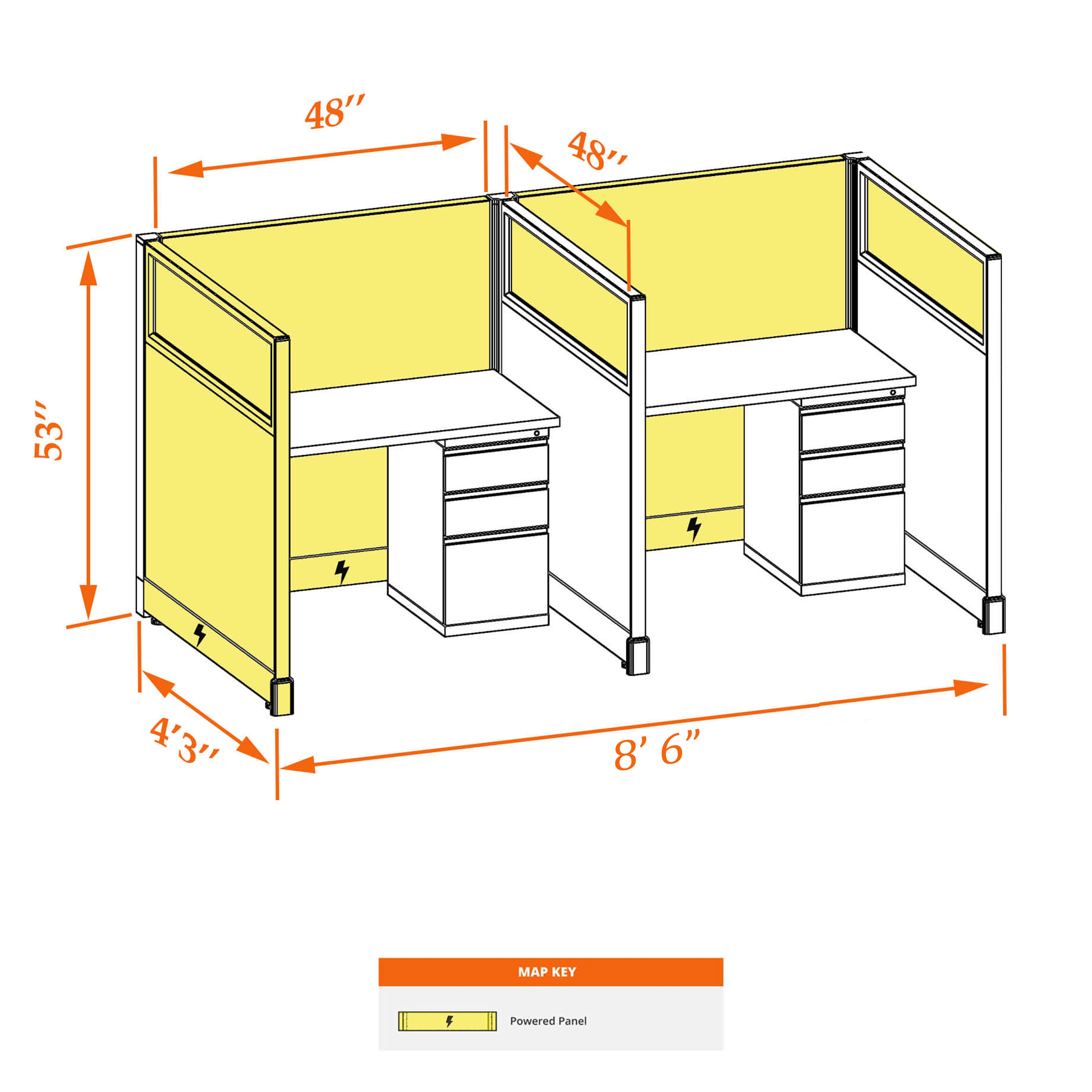 Cubicle workstations 53HGP 44 2PI 1