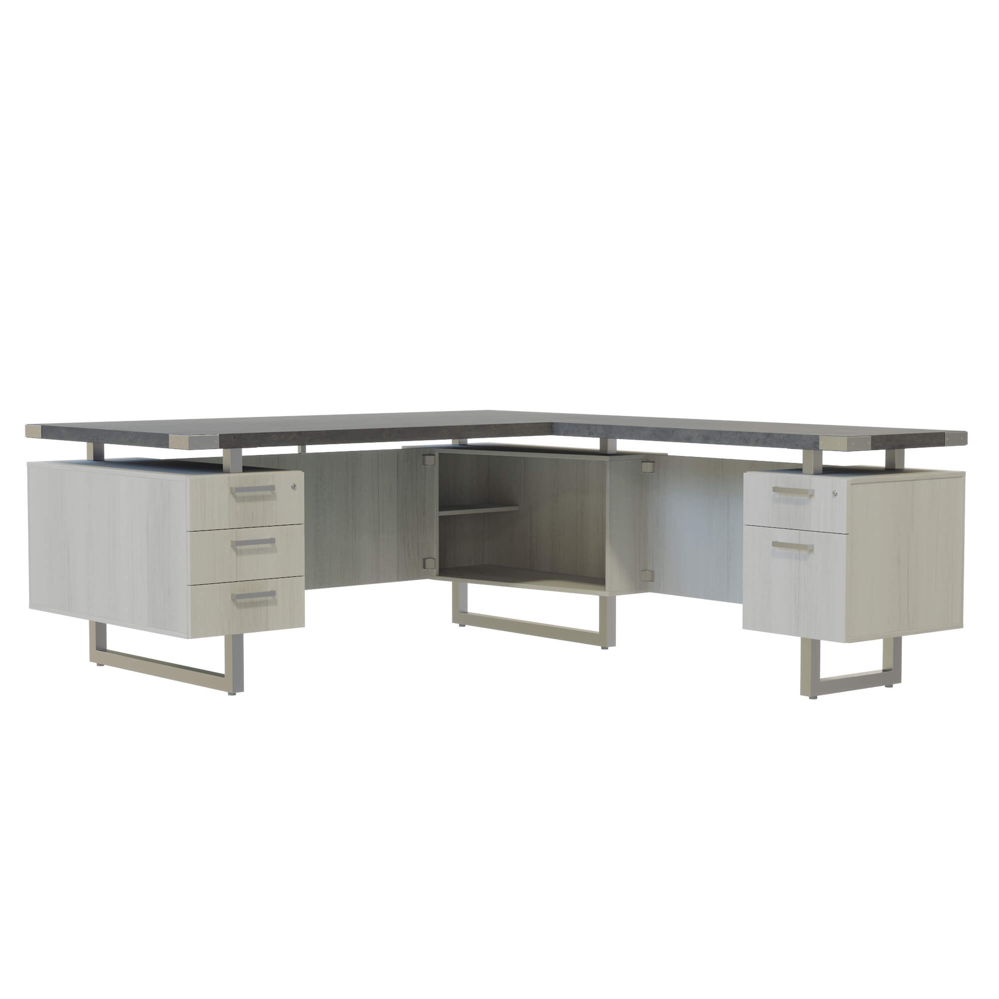 HO4 large l shaped desk CUB MRLSBF7236SGY FAS angle