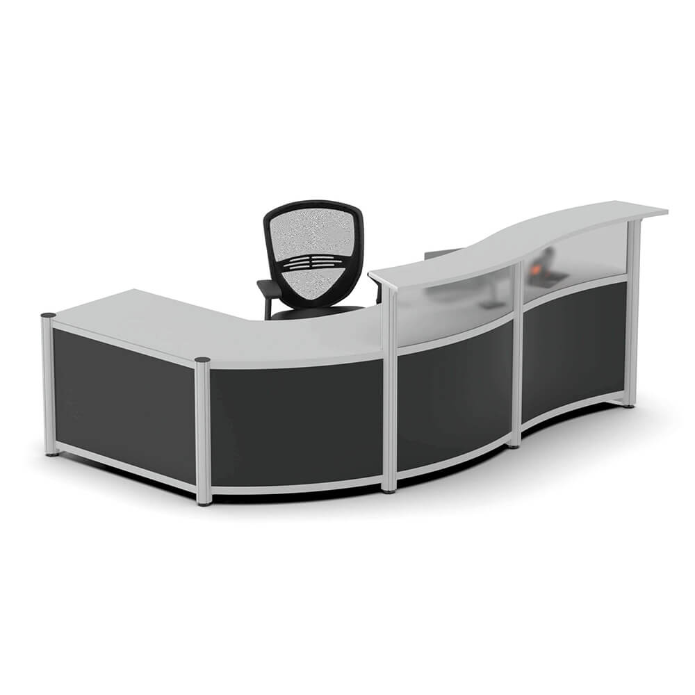 Reception desk arcwave curved reception desk front view