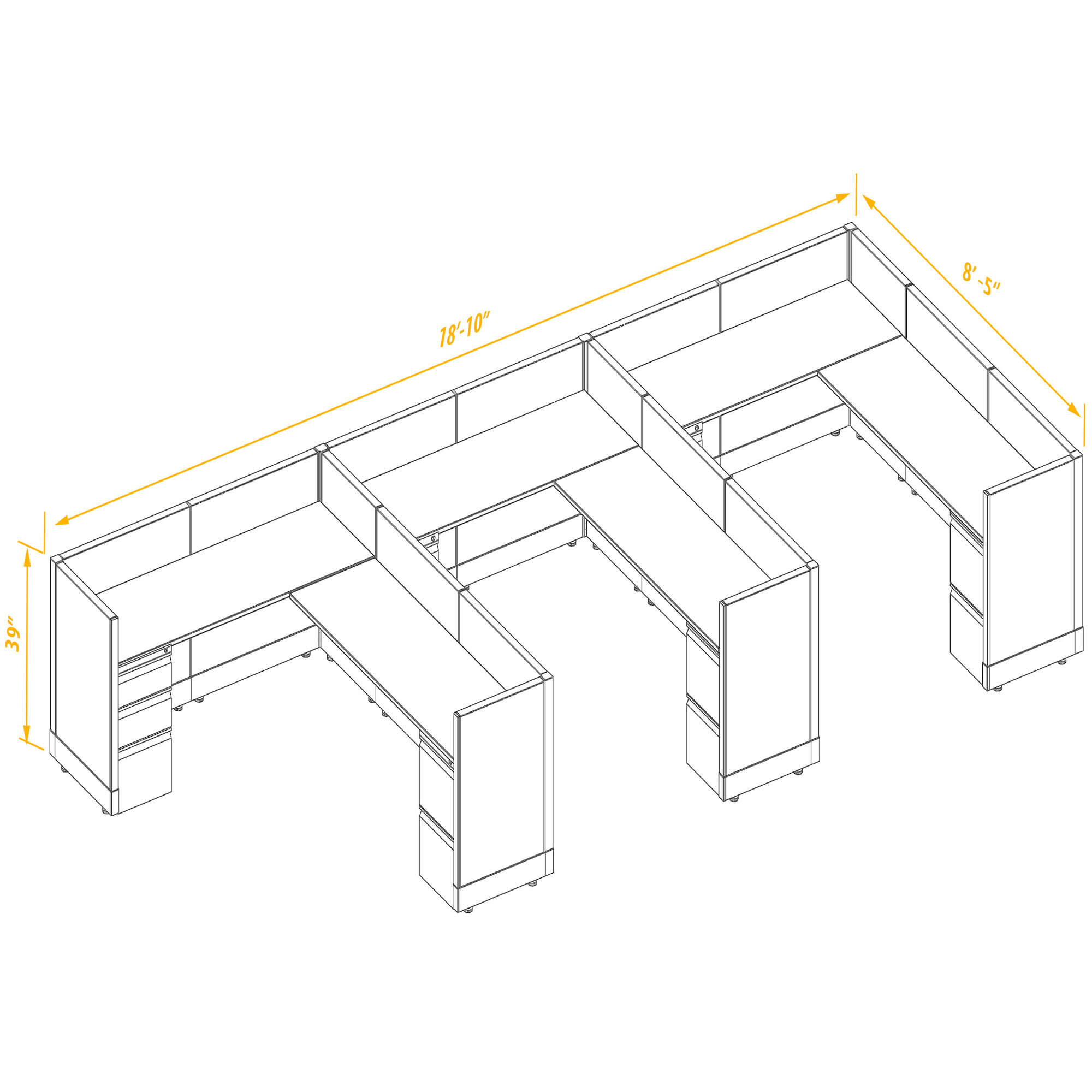 Office workstations CUB 3 39 68 PSO