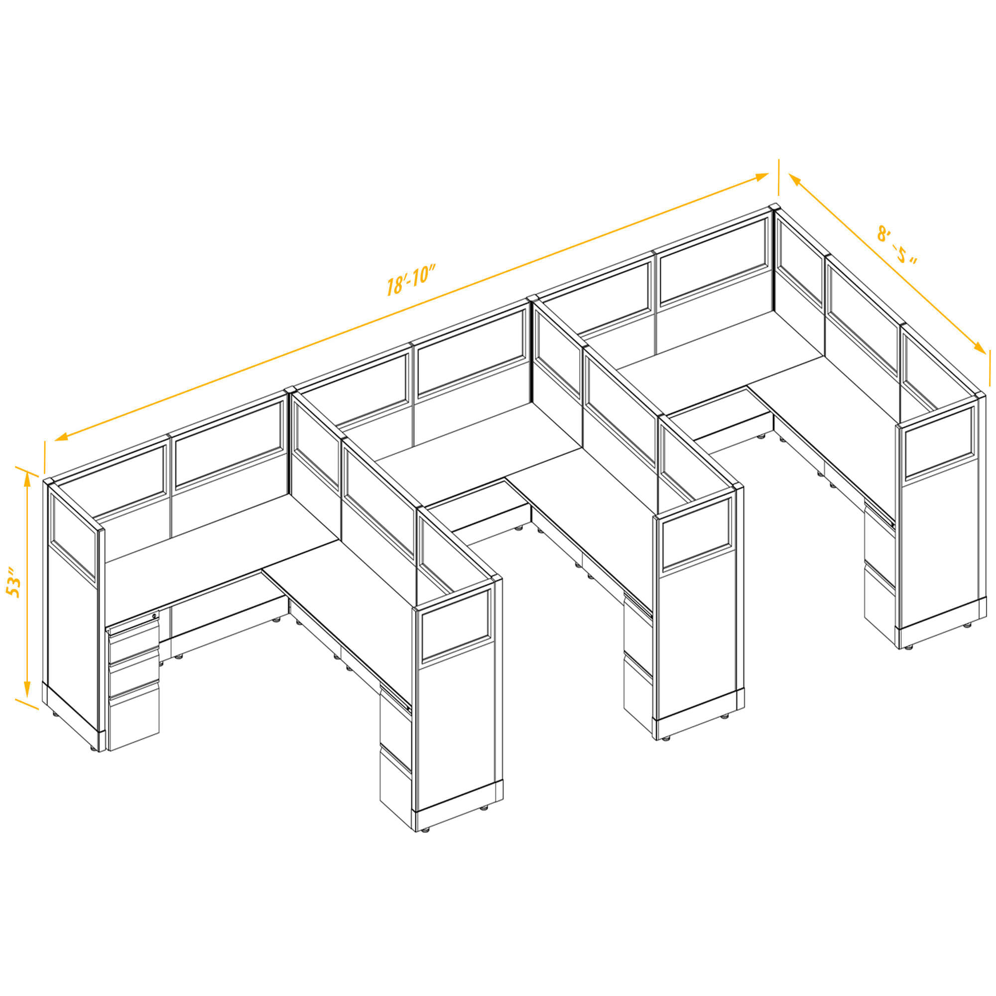 Office workstations CUB 3 53 68 G A PSO