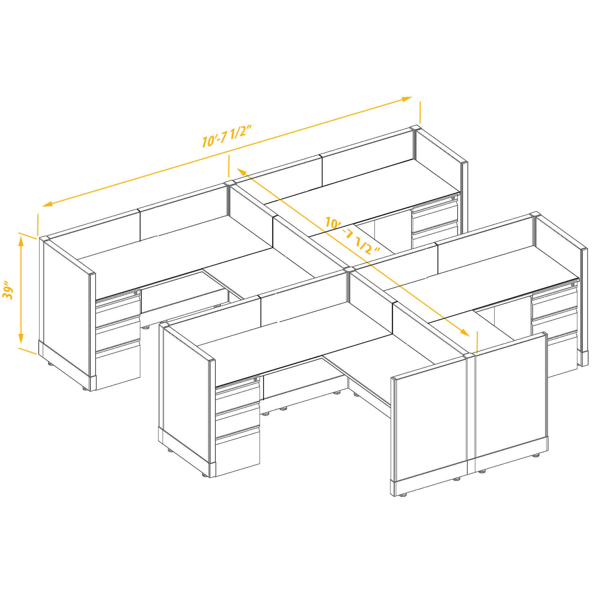 Office workstations CUB 4 39 55 PSO