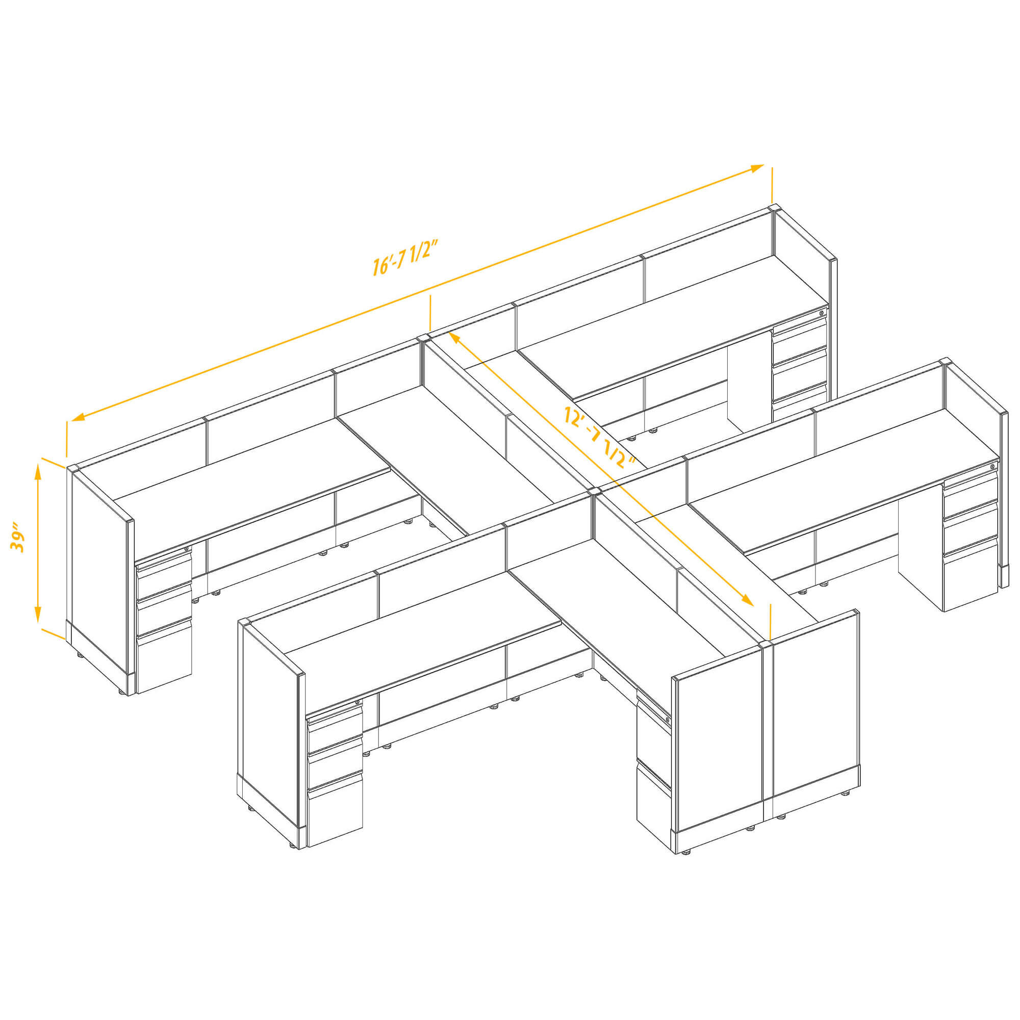 Office workstations CUB 4 39 68 PSO