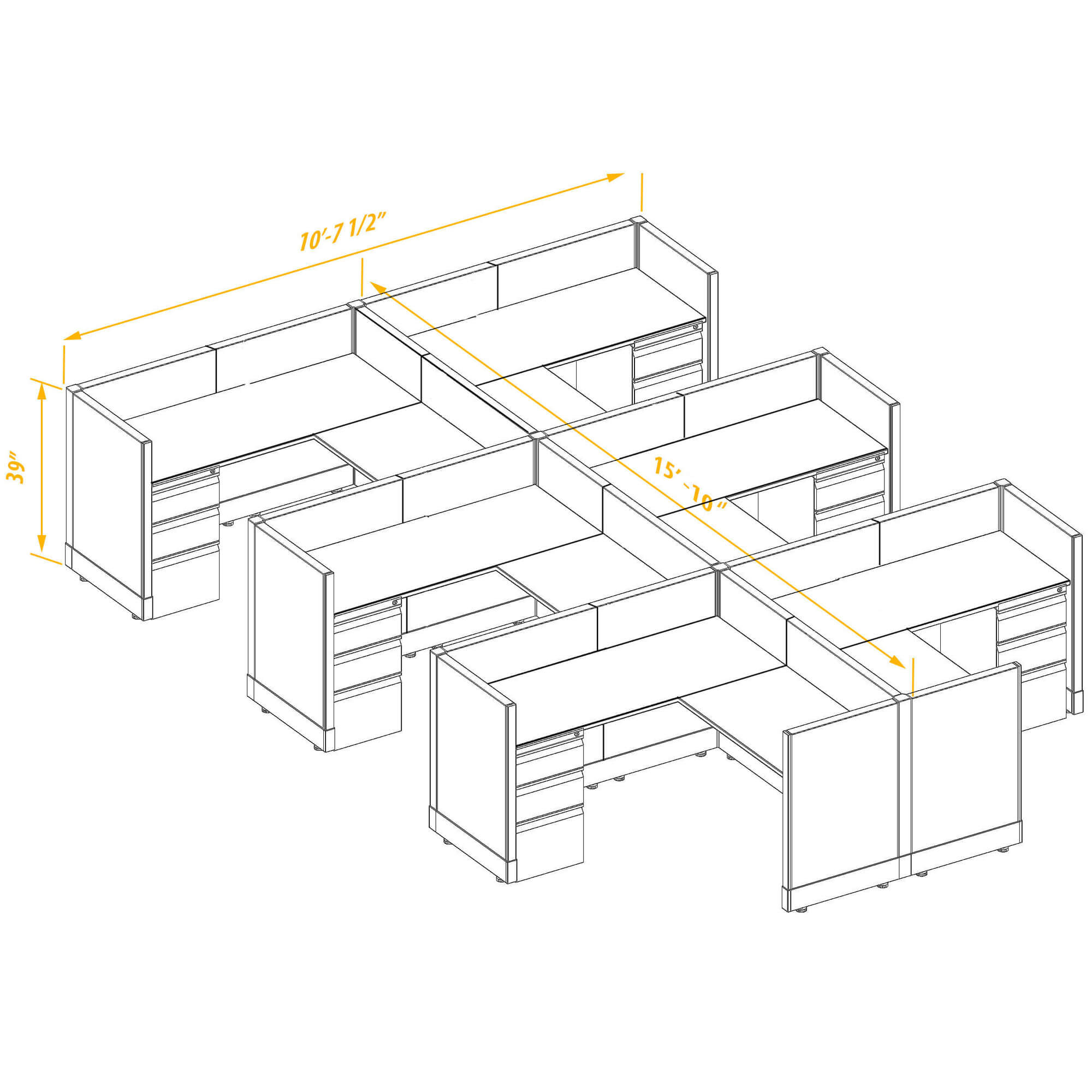 Office workstations CUB 6 39 55 PSO