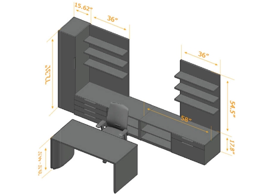 Personal office space 3d dimensions Personal office space 3d dimensions