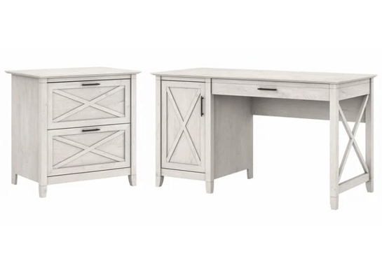 Rustic style desk with drawer lateral file cabinet highlight linen white oak Rustic style desk with drawer lateral file cabinet highlight linen white oak