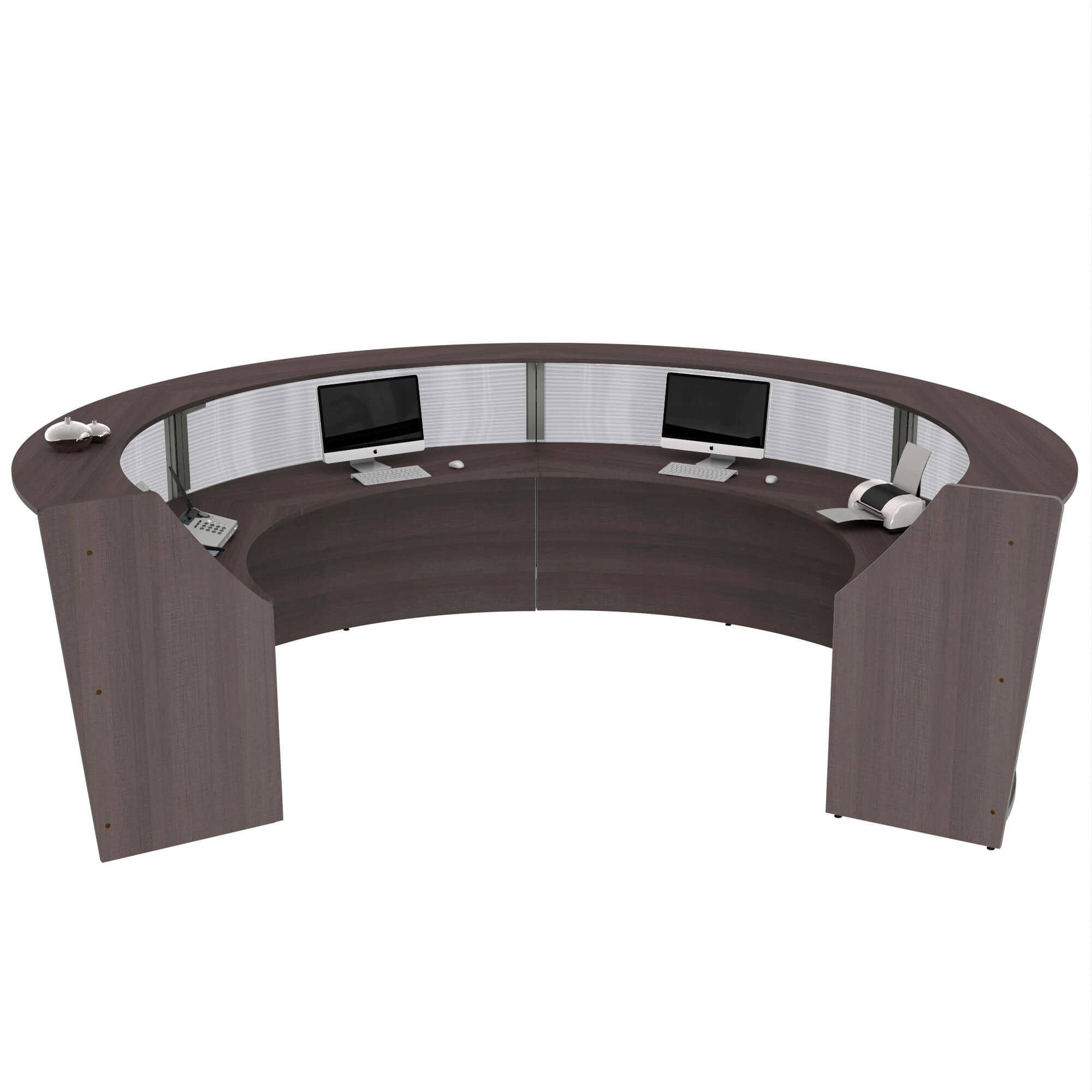 Li1 semi circular reception desk inside