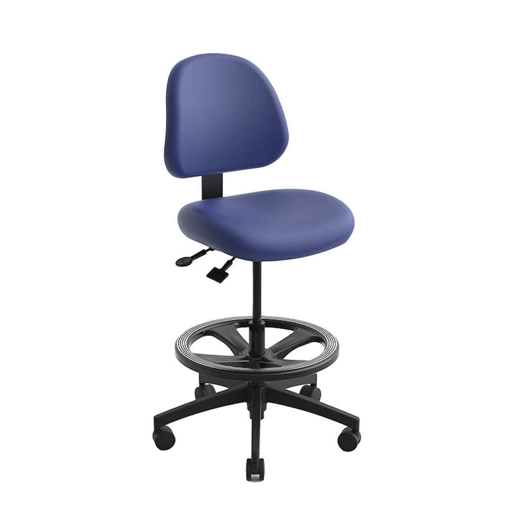 /shop/images/single product pages/office chair for standing desk ergonomic stool for standing desks medical stool chair blue angle view