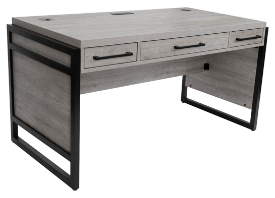 Straight office desk contemporary office desk writing desk with drawers angle view cement 1 Straight office desk contemporary office desk writing desk with drawers angle view cement 1