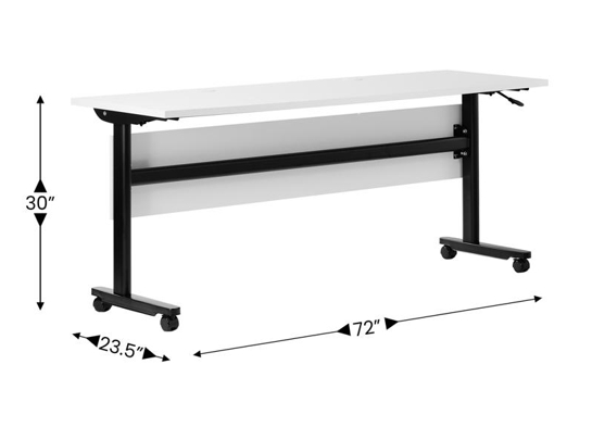 Training table with t leg 6x2 white black 6