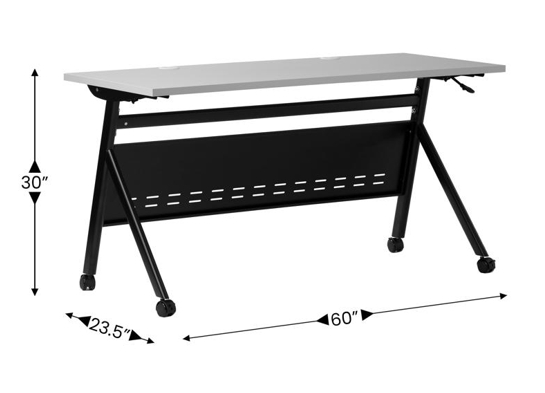 Training table with x leg 5x2 black 6