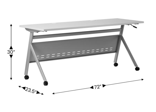Training table with x leg 6x2 gray gray 6