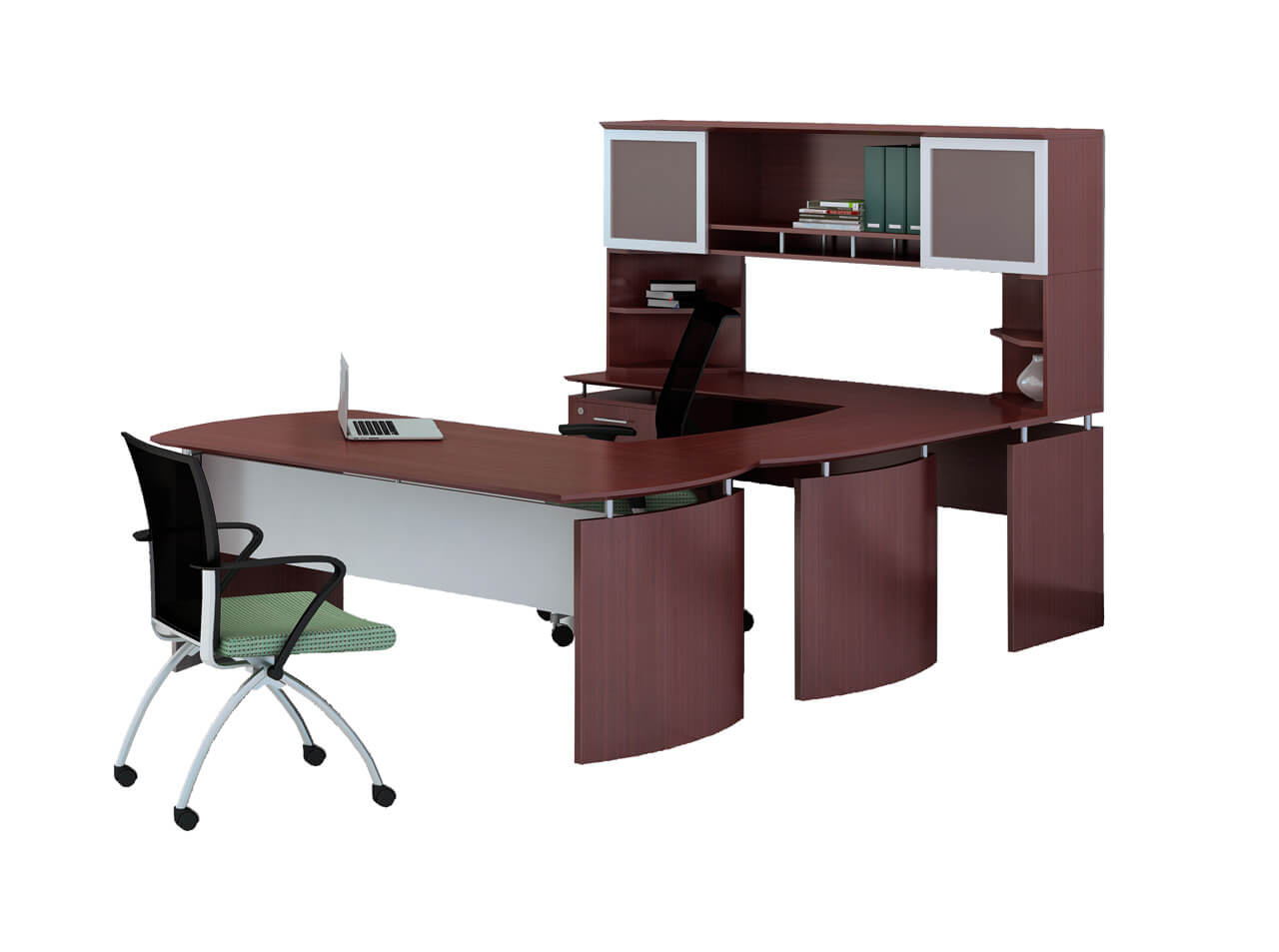 U shaped desk with hutch CUB MNT 35 LMH YAM