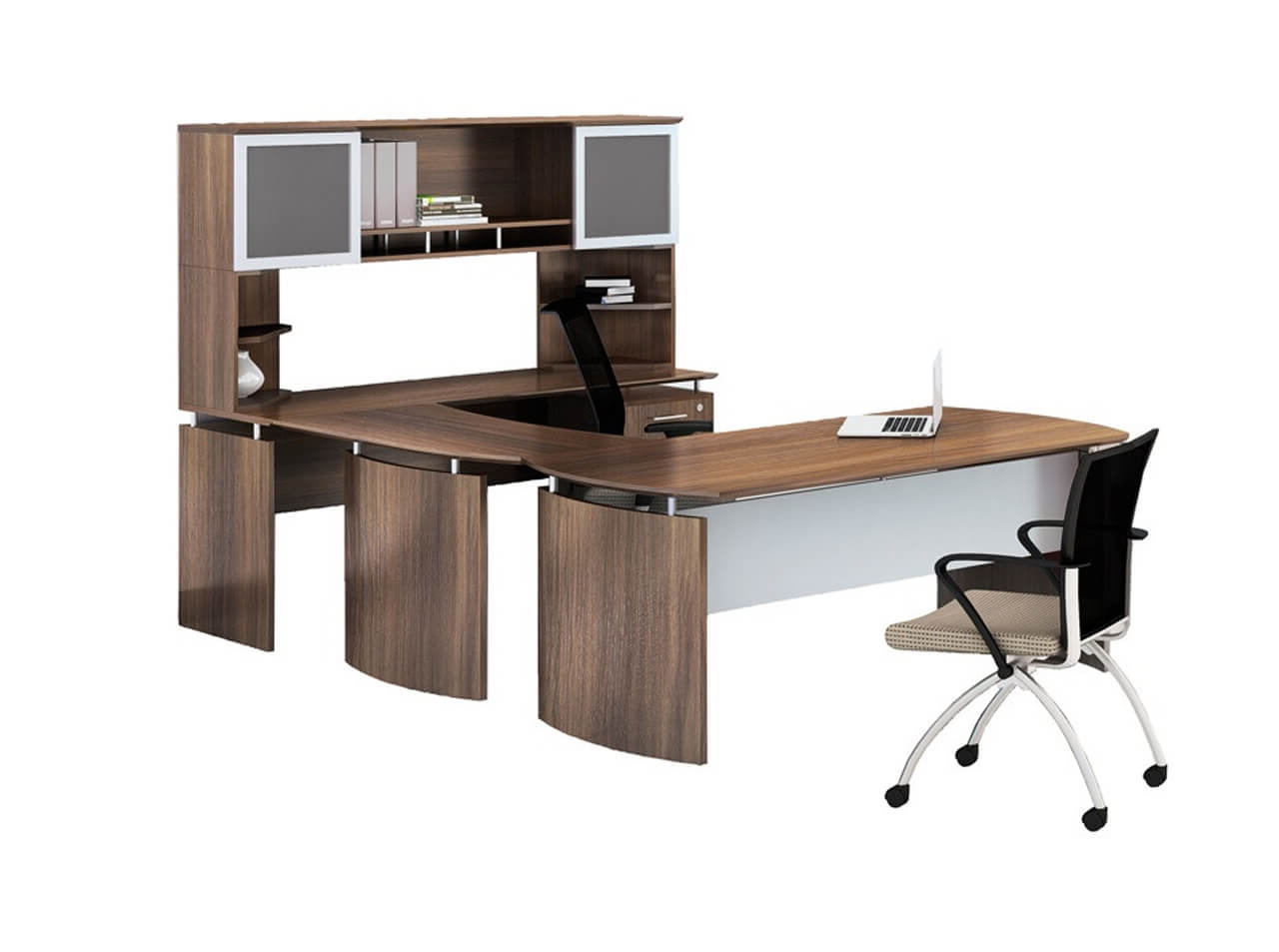 U shaped desk with hutch CUB MNT 36 TBS YAM