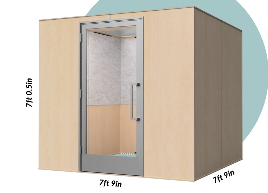 Zen four person office phone booth maple dimensions