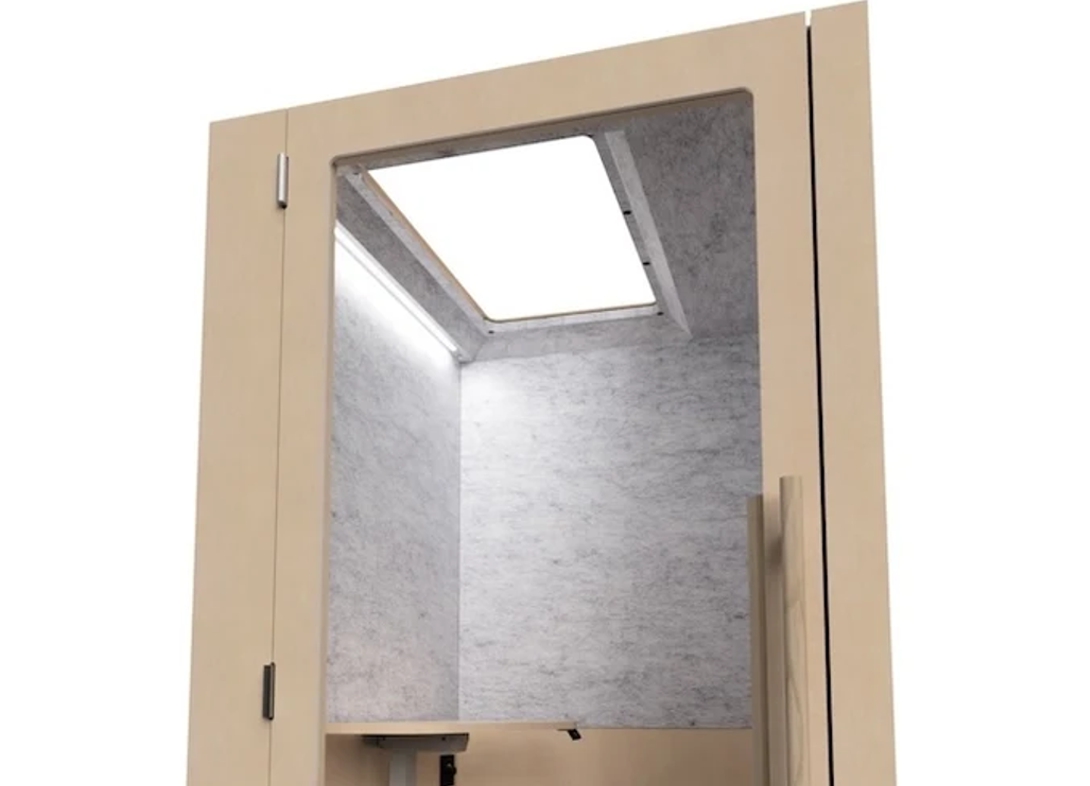 Zen pro single person office phone booth maple