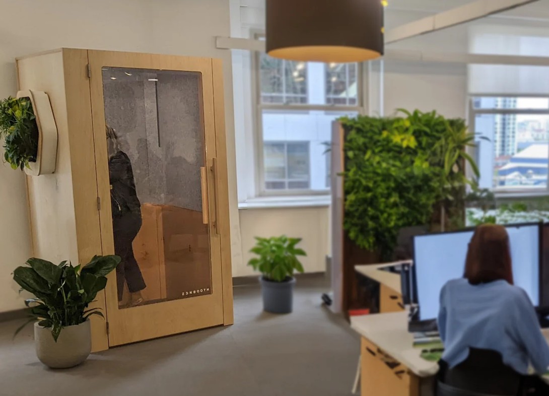 Zen pro single person office phone booth office view