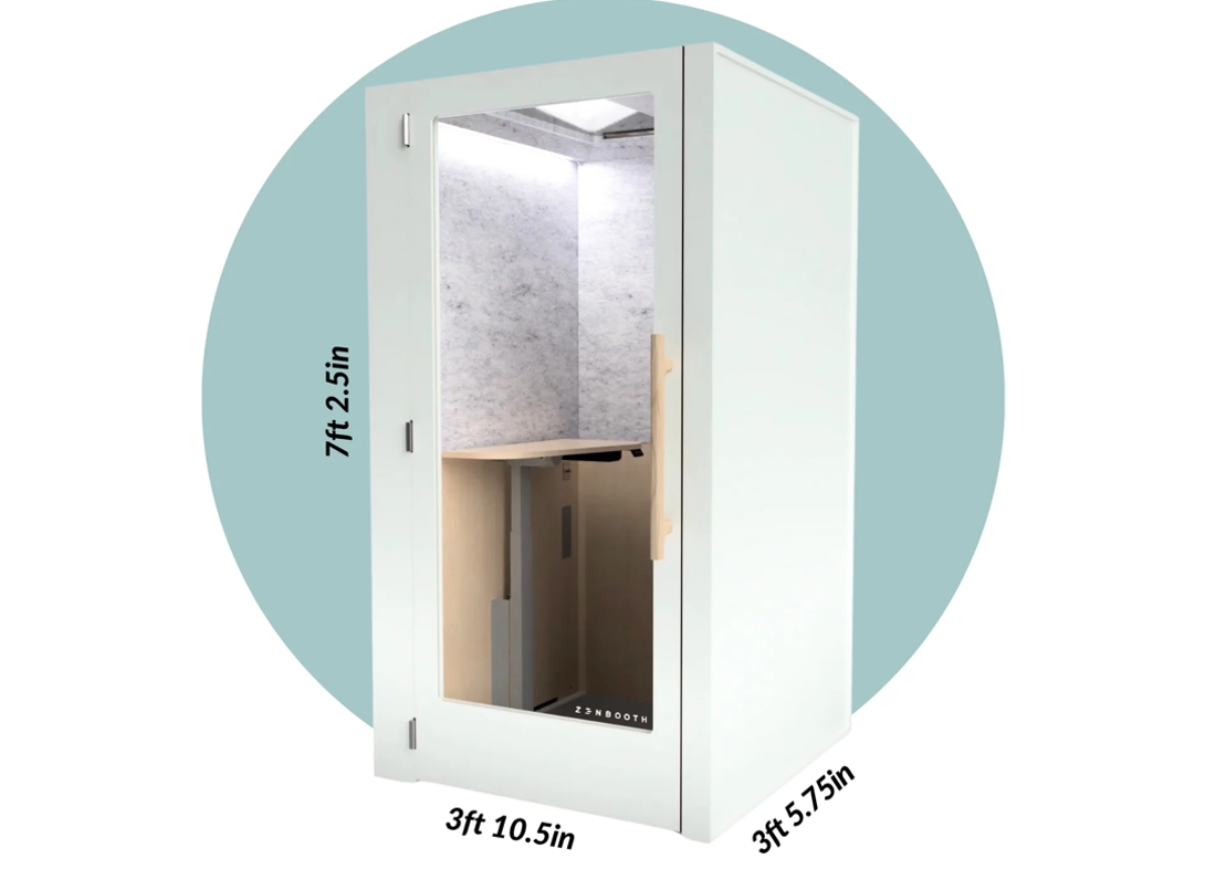 Zen pro single person office phone booth white dimensions