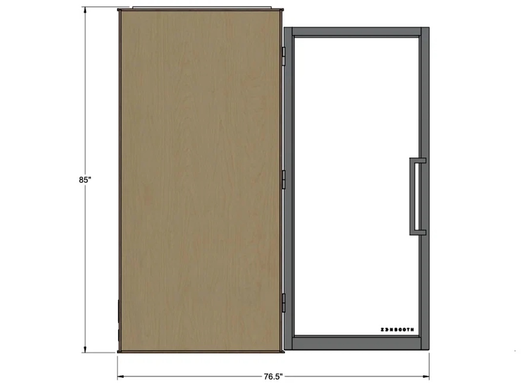 Zen single person office phone booth door dimensions