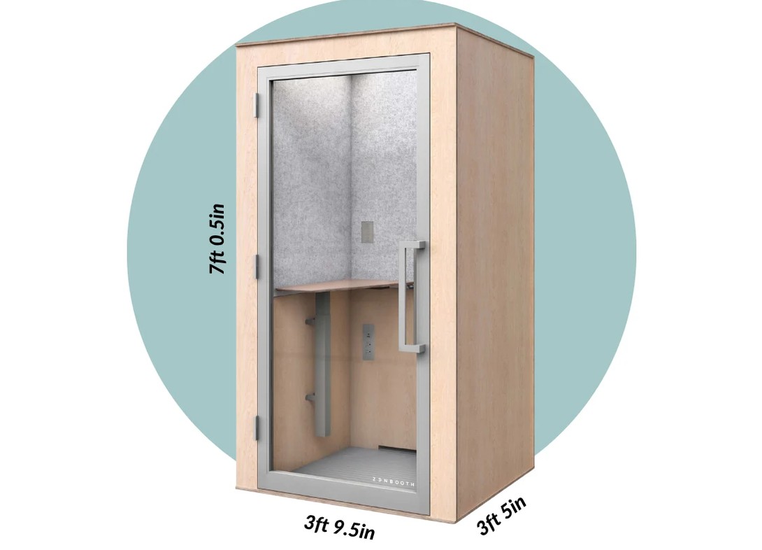 Zen single person office phone booth maple dimensions