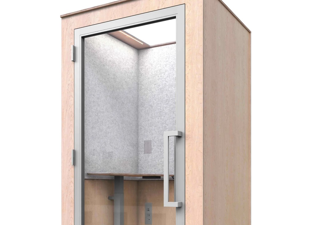 Zen single person office phone booth maple