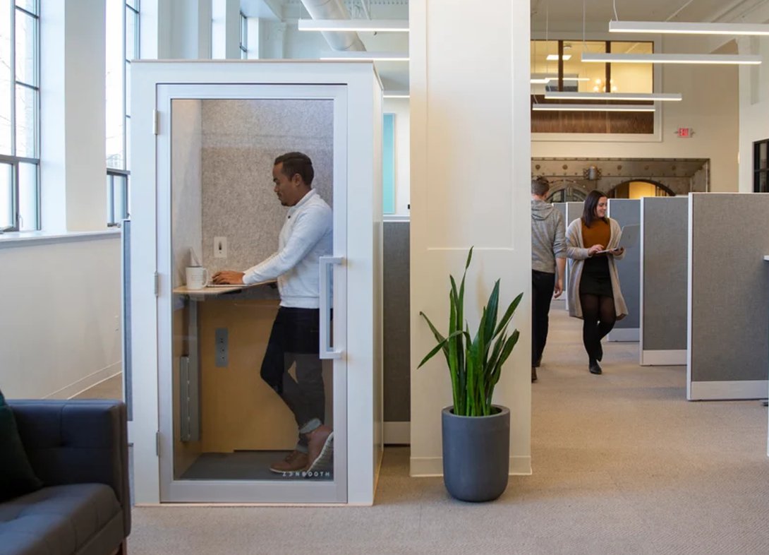 Zen single person office phone booth office view