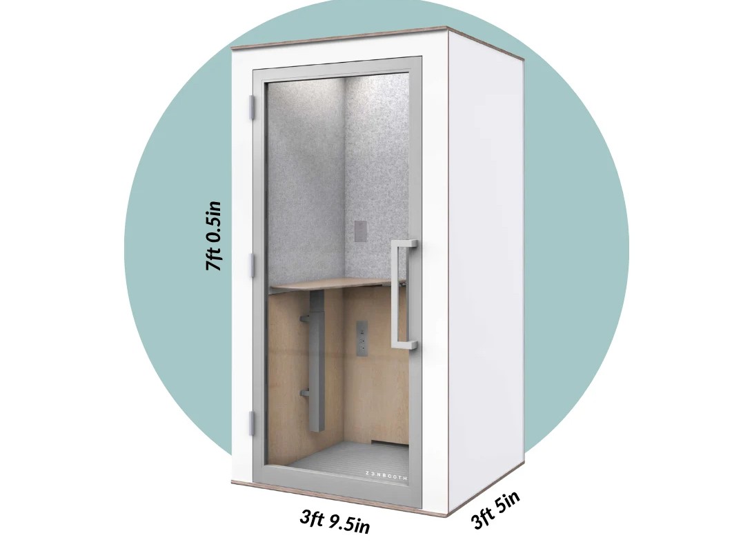 Zen single person office phone booth white dimensions