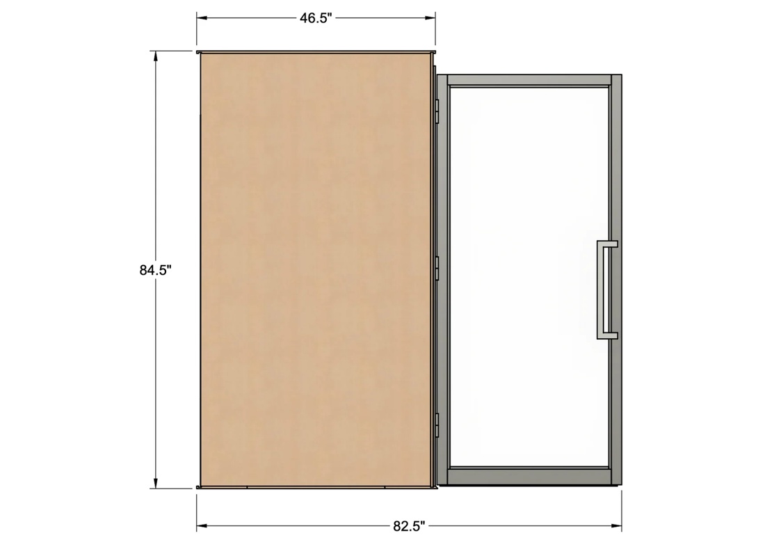 Zen two person office phone booth door dimensions