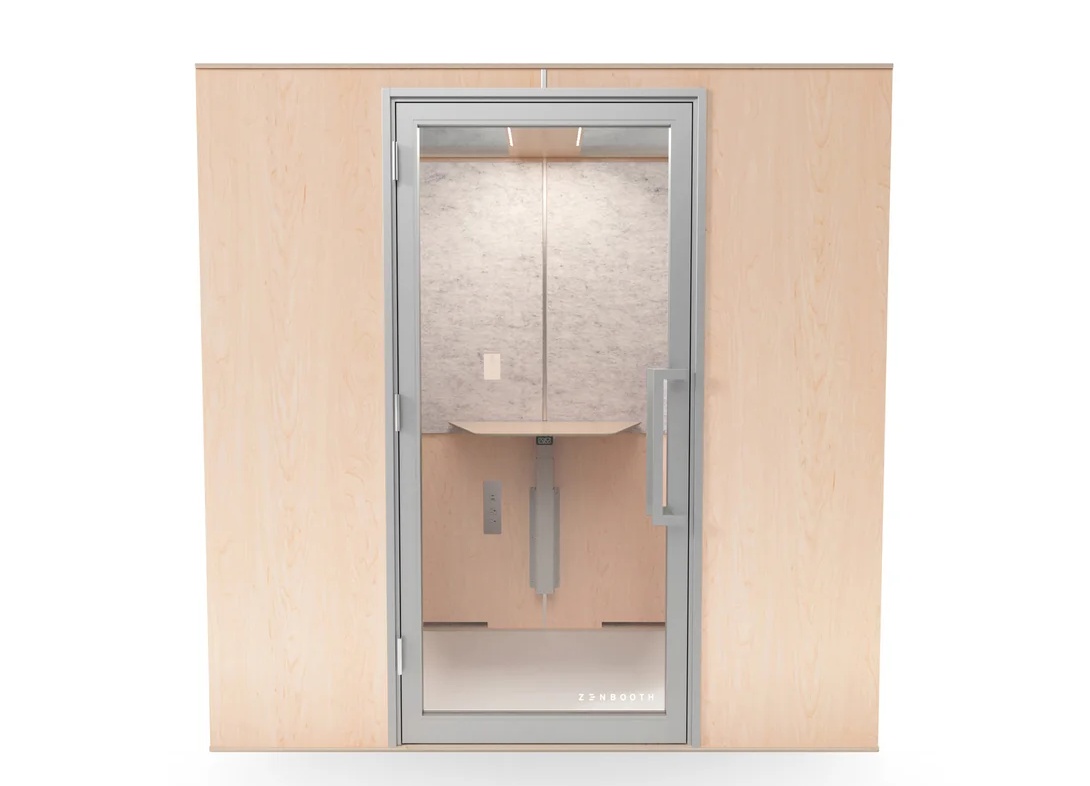 Zen two person office phone booth maple