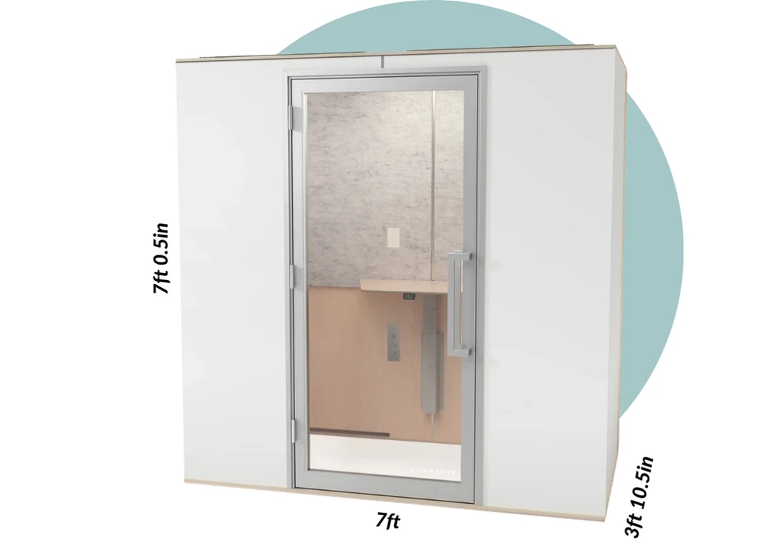 Zen two person office phone booth white dimensions
