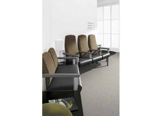 Seating units are designed with or without arms and can stand alone or connect to other  medical chairs, tables, or benches.