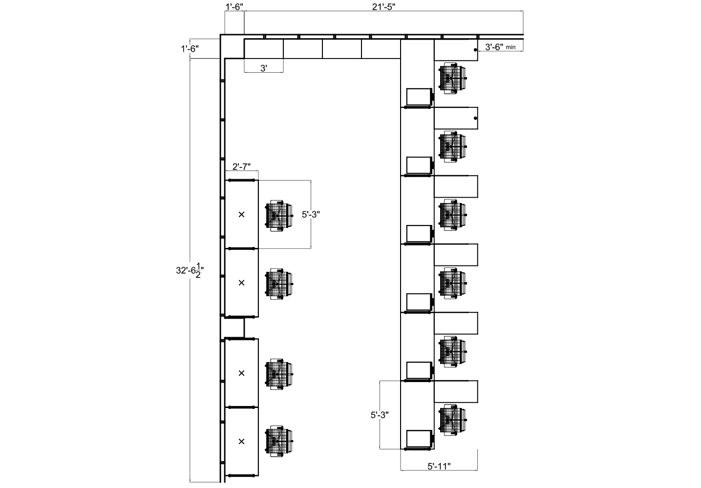 Cubicle Furniture from Compel - 2D plan